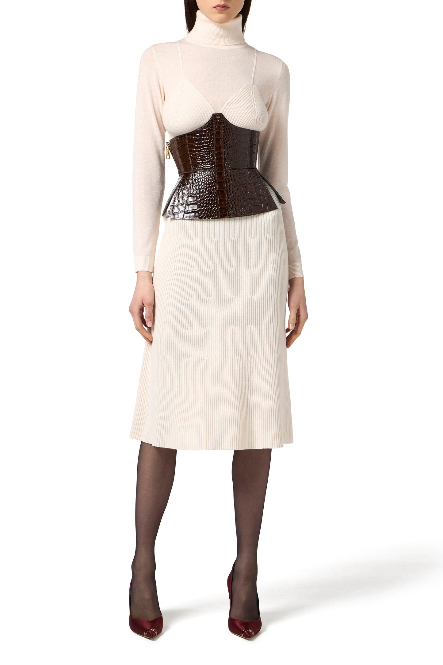 Wool blend turtleneck dress