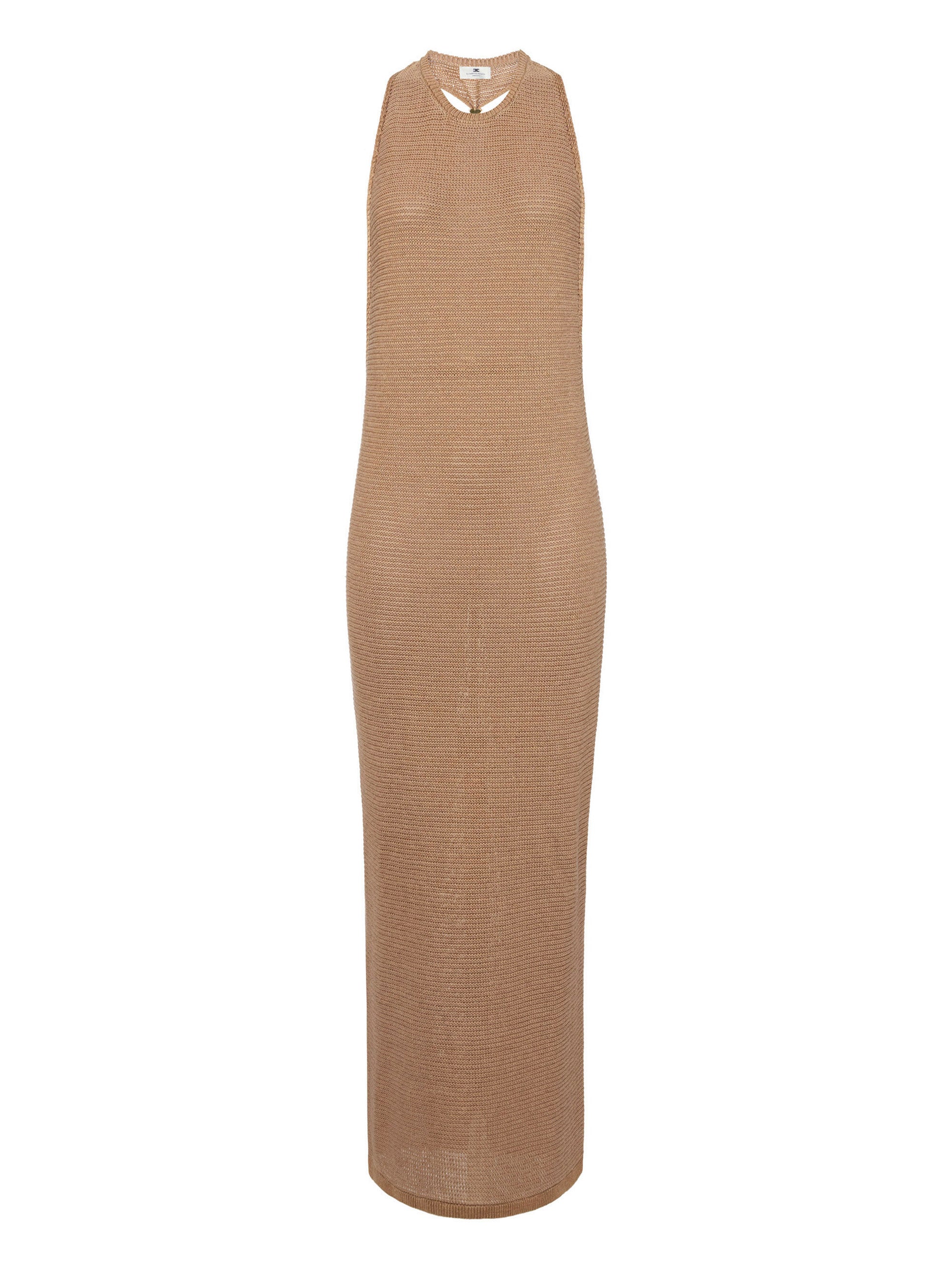 Knit dress with jewel twisted necklace