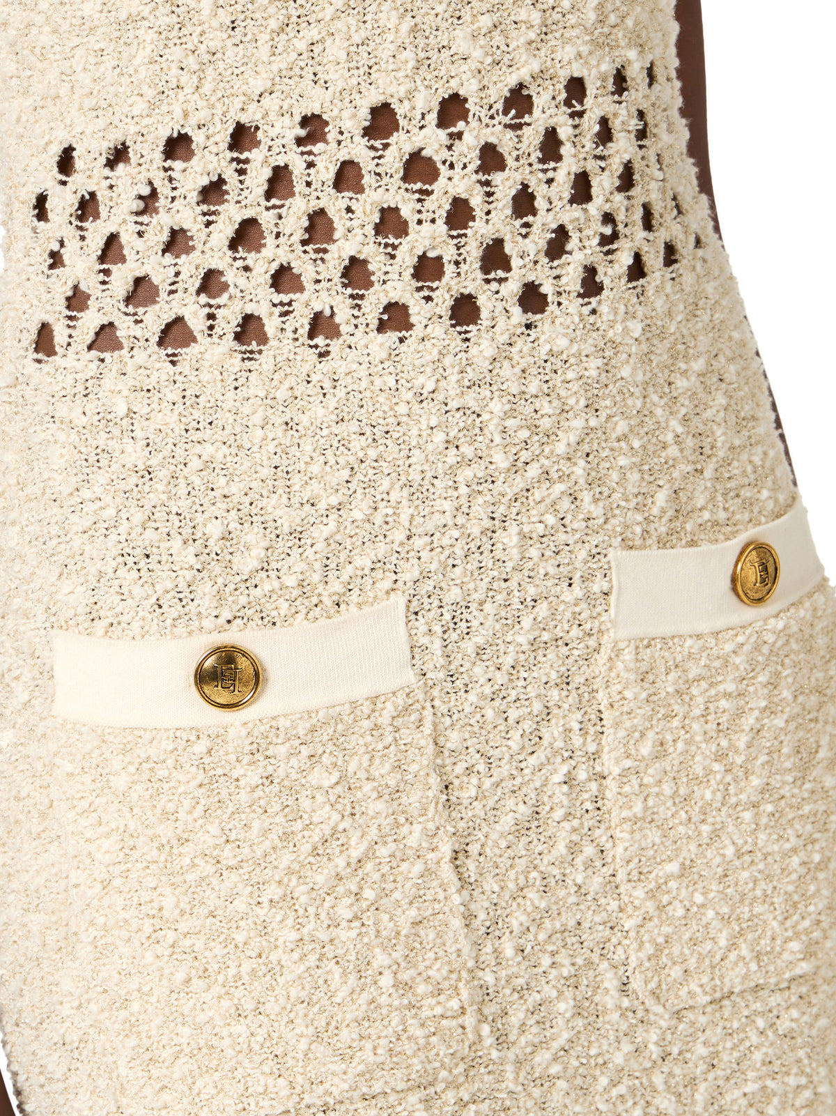 Bouclé knit dress with cut-outs
