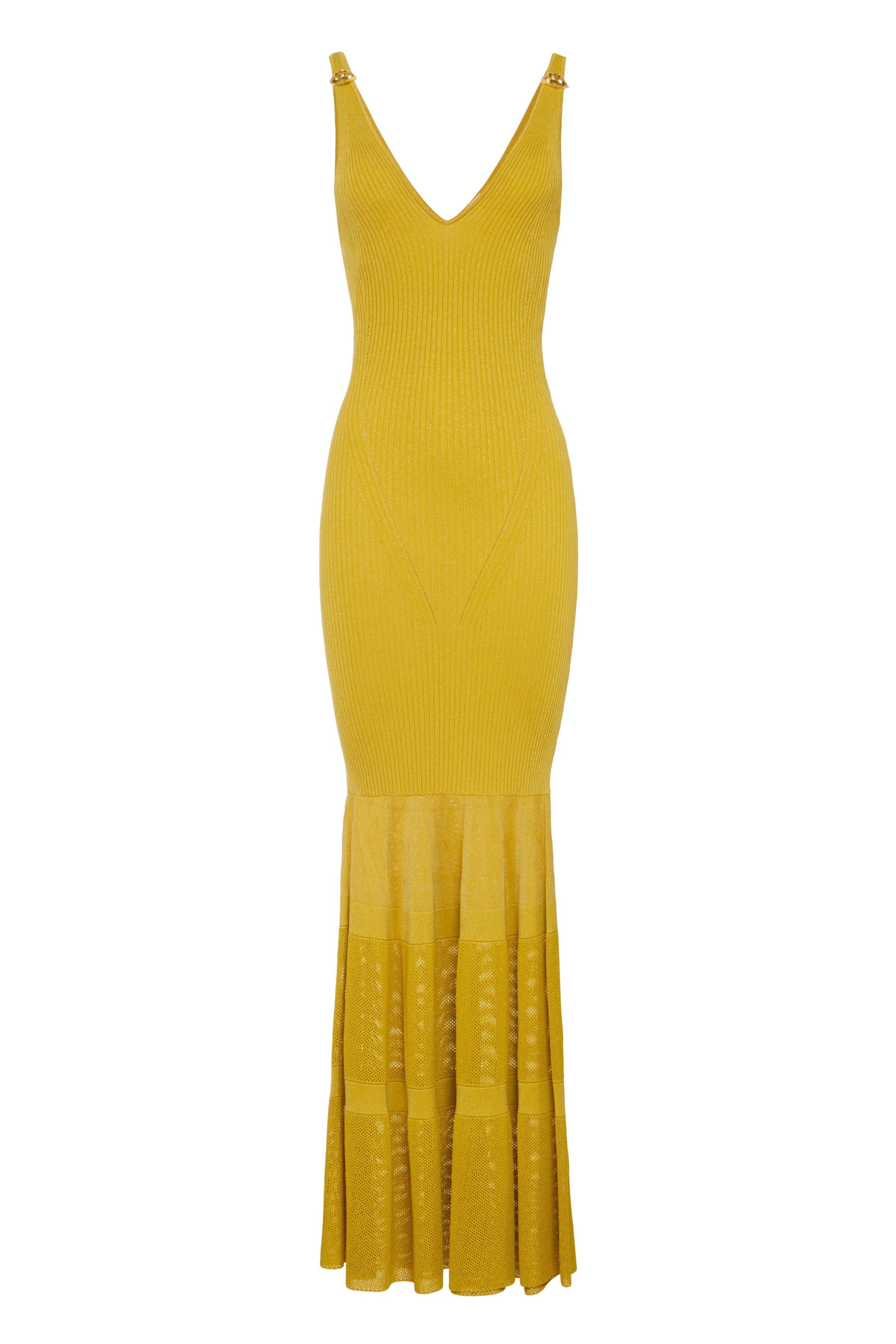 Red Carpet lurex knit dress with flounce | LAST PIECE: 42