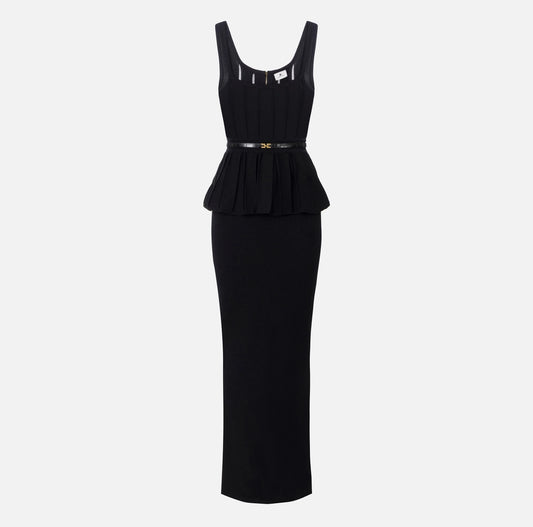 Red Carpet knit dress with peplum