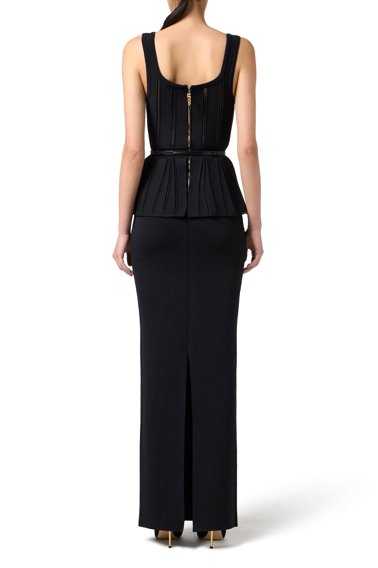 Red Carpet knit dress with peplum