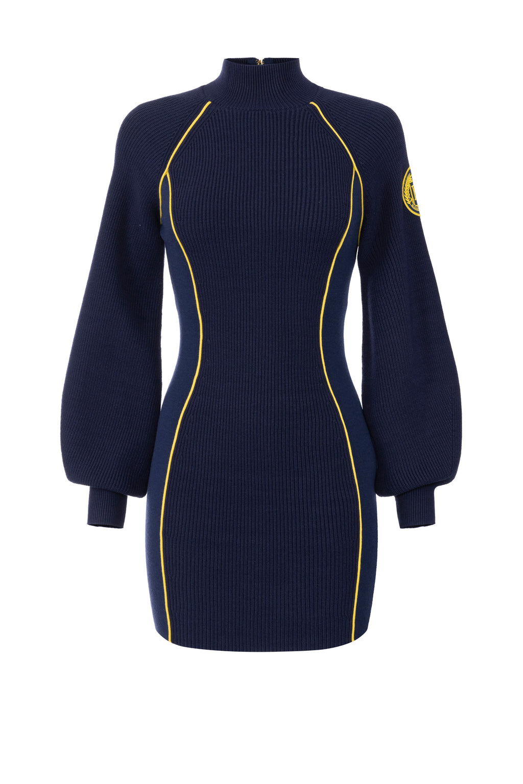 Viscose mini-dress with logo patch | LAST PIECE: 42