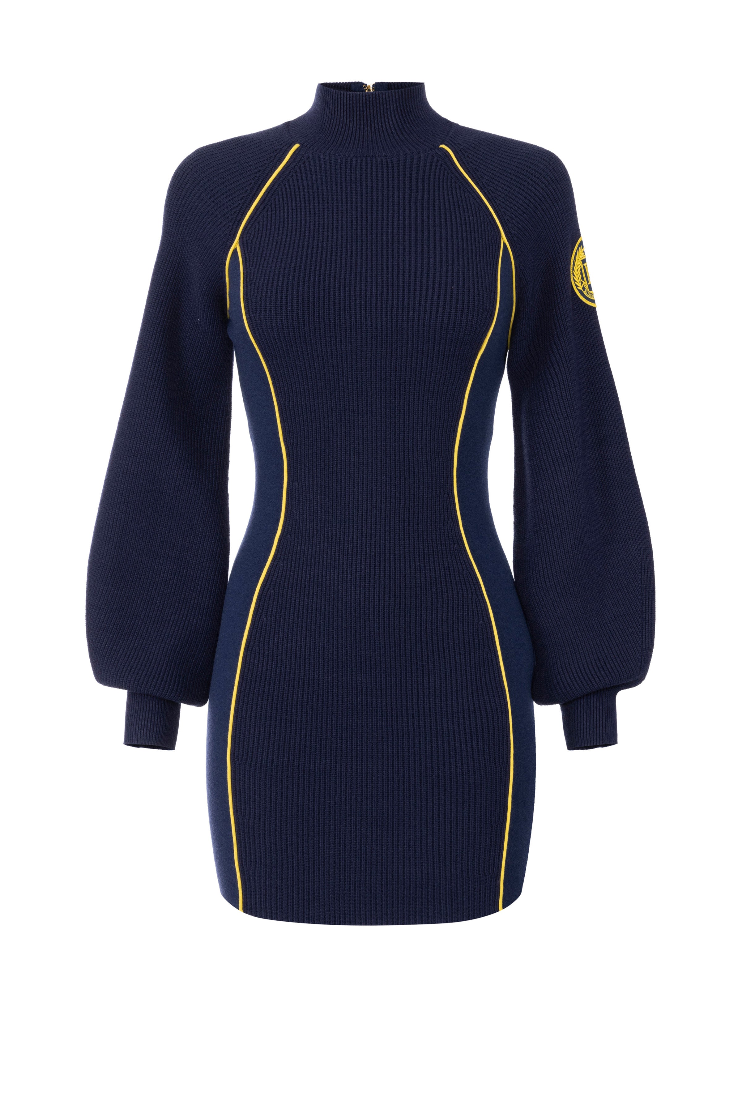 Viscose mini-dress with logo patch | LAST PIECE: 42