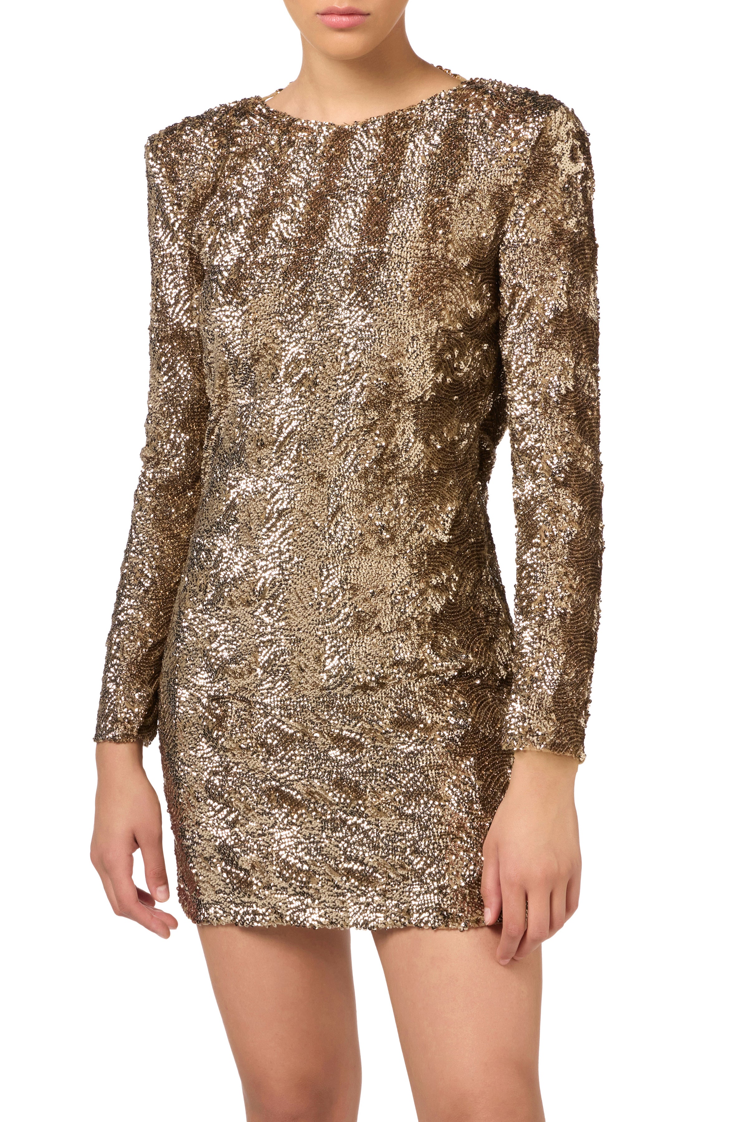 Sequin-embroidered tulle boxy mini-dress | LAST PIECE: 40/42