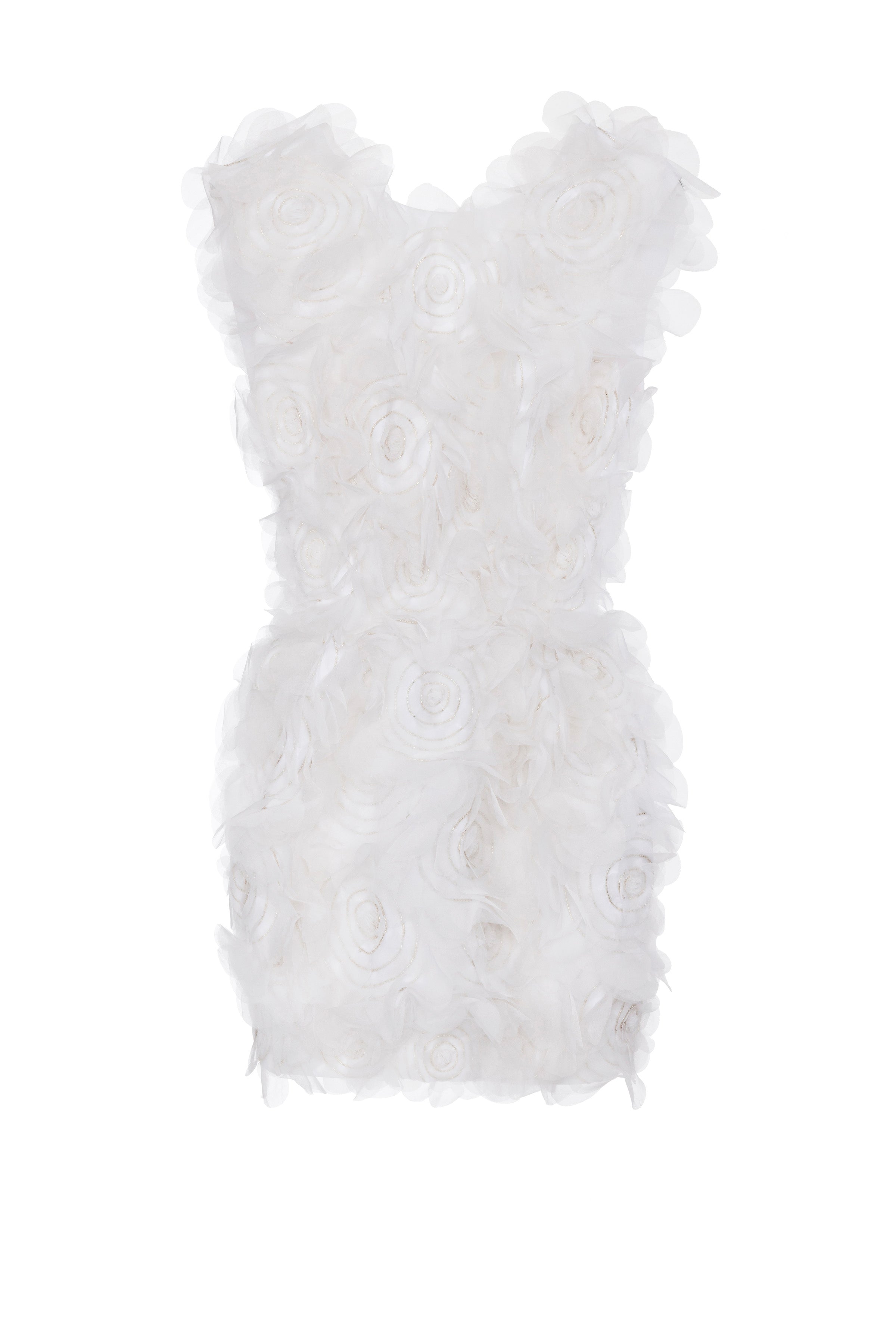 Dress in crêpe fabric with 3D flowers | LAST PIECE: 40/42