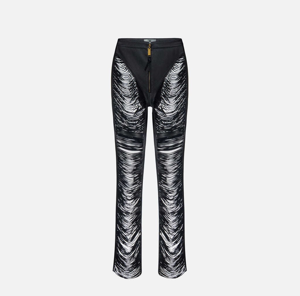 Nappa leather trousers with fringes