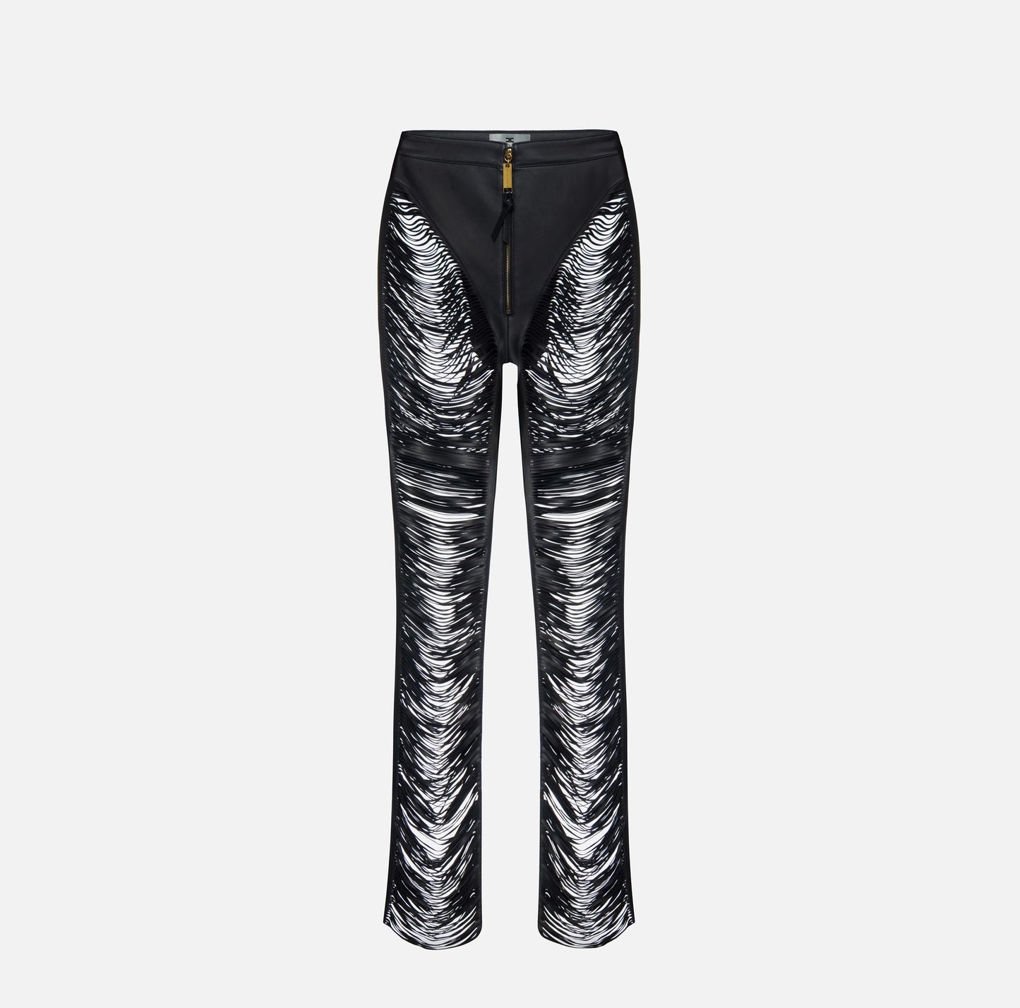 Nappa leather trousers with fringes