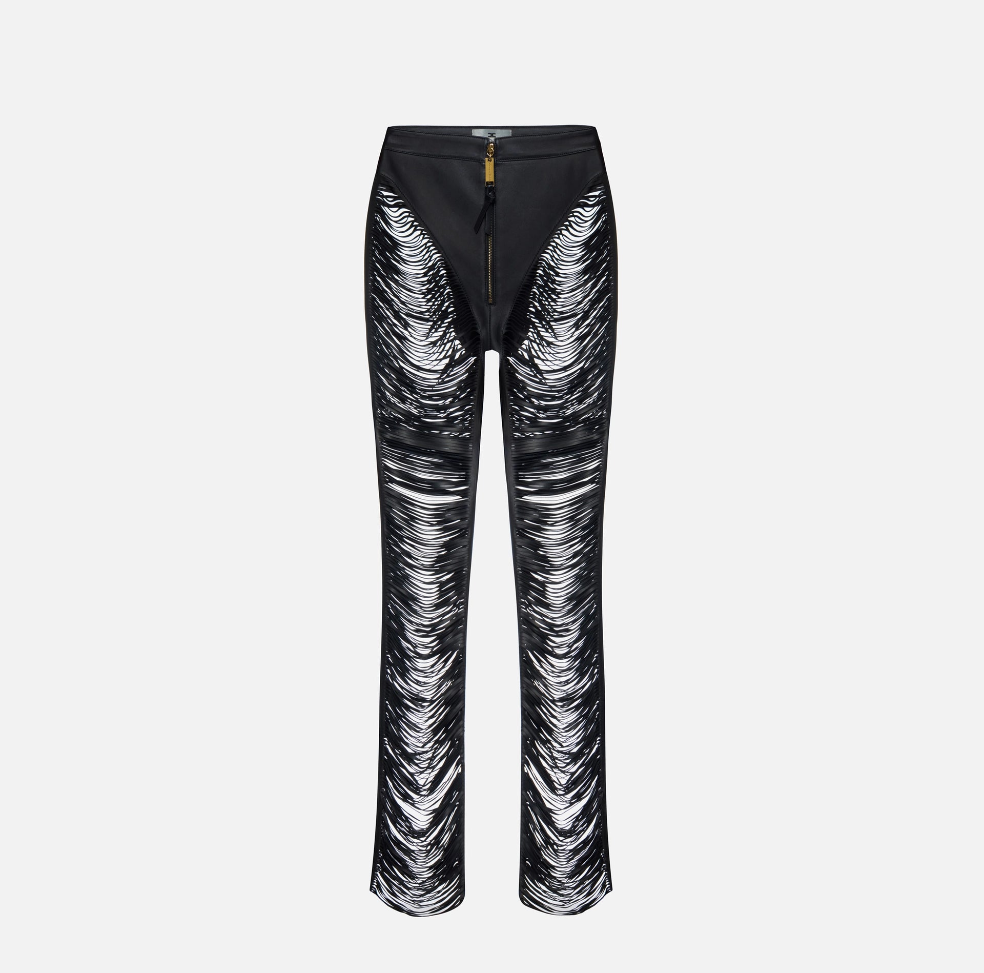 Nappa leather trousers with fringes