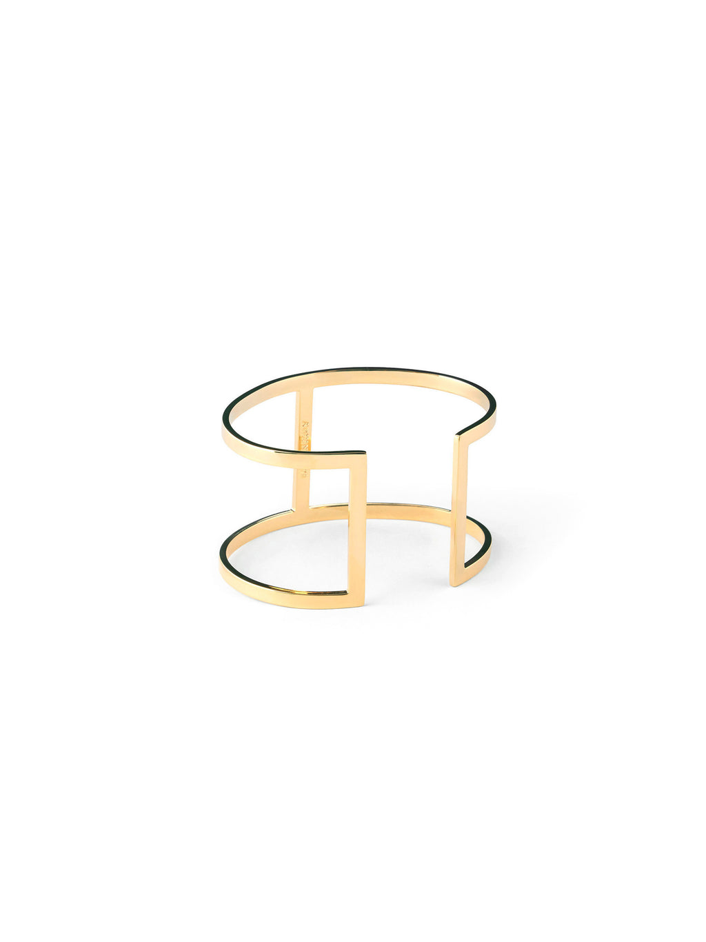 Pair of golden metal bracelets