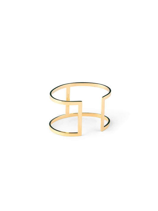 Pair of golden metal bracelets