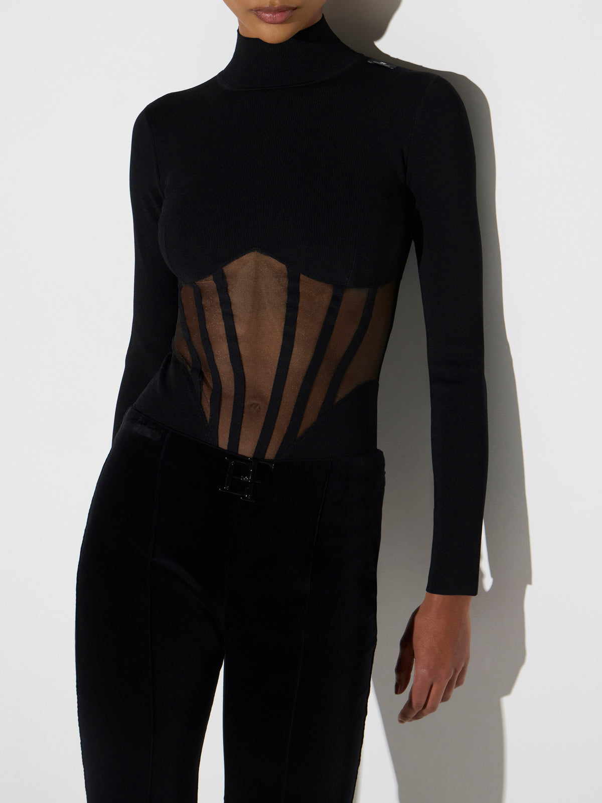 Knit bustier bodysuit