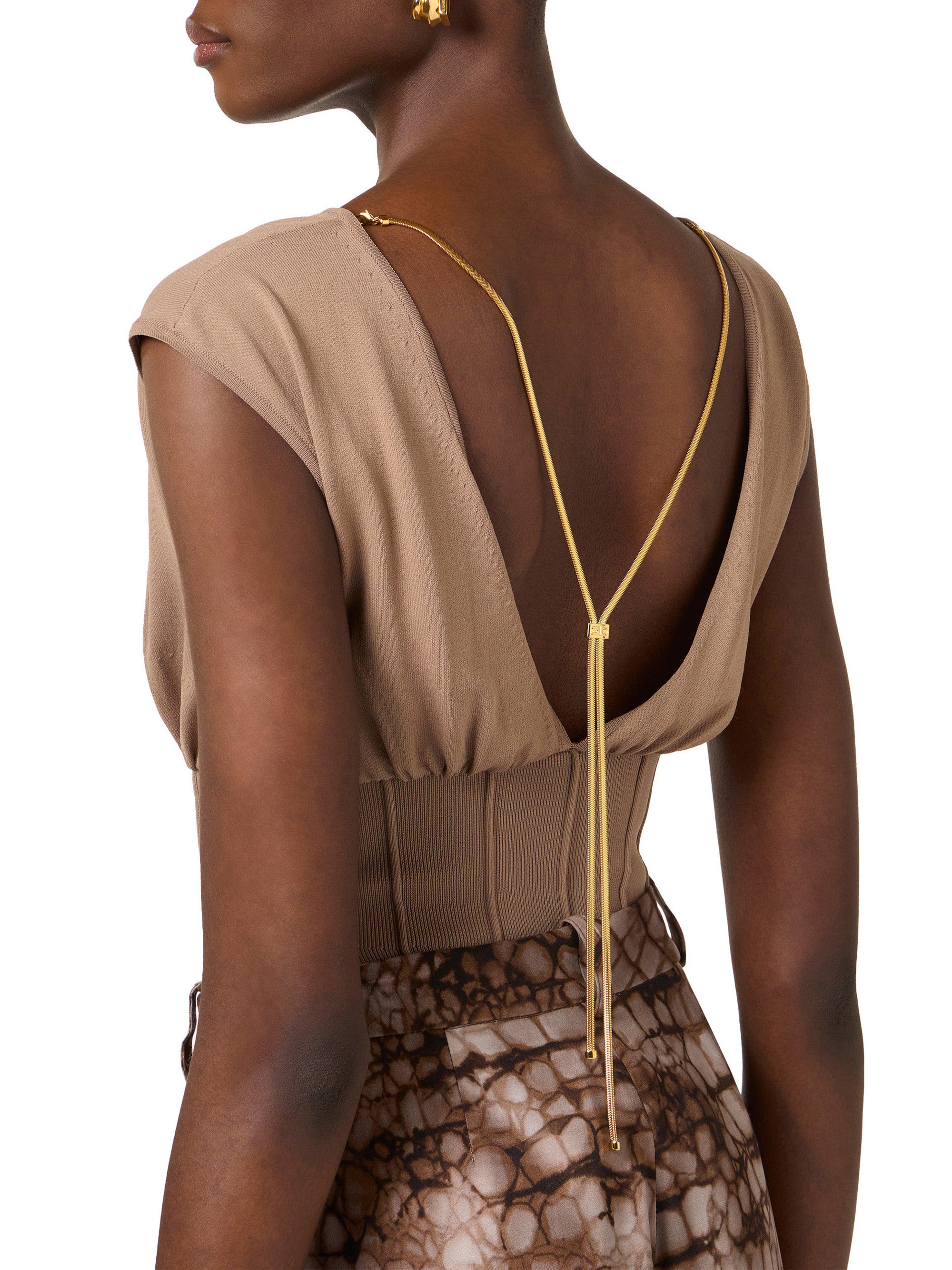 Bodysuit in knit fabric with necklace