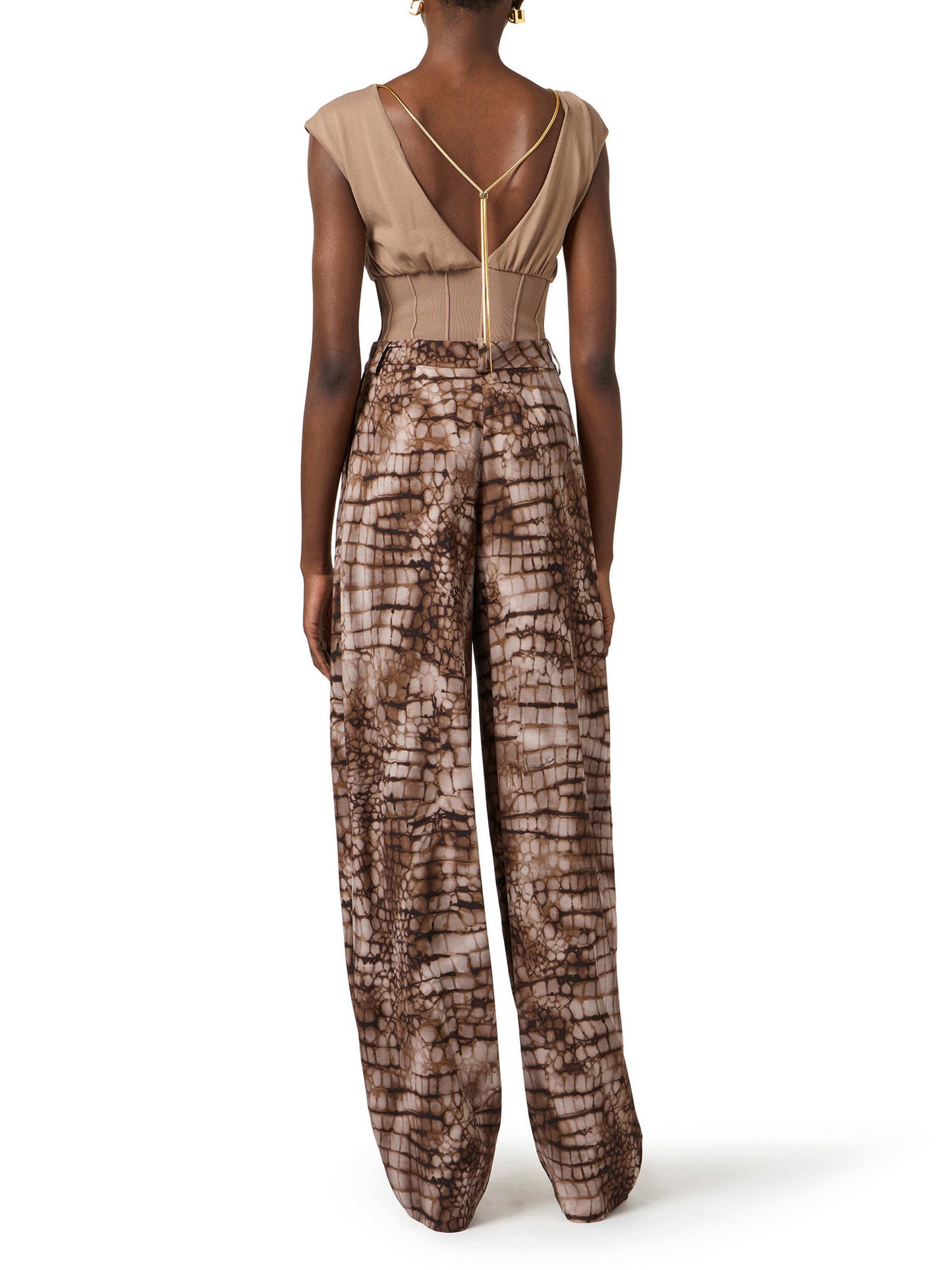 Bodysuit in knit fabric with necklace