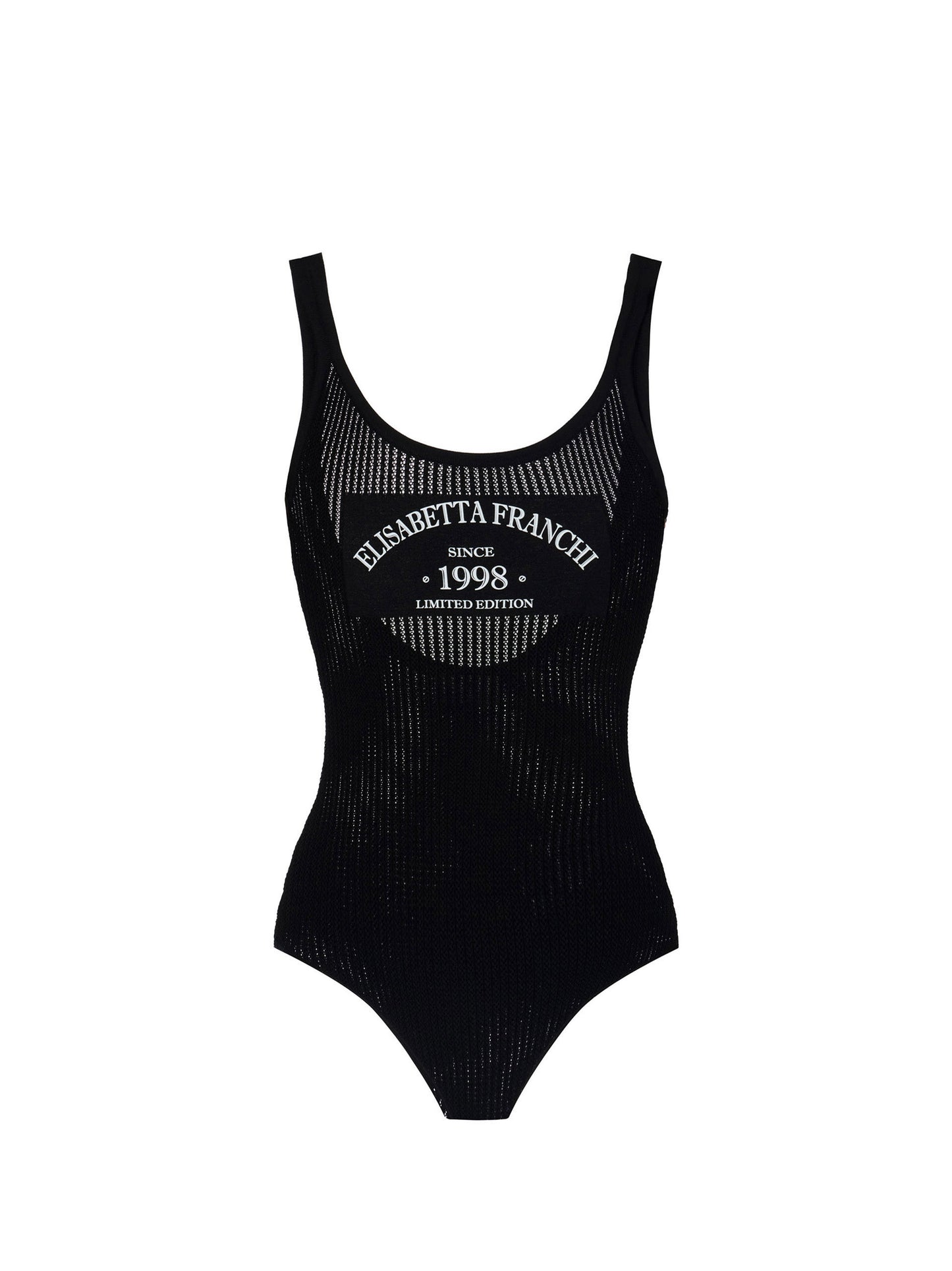 Knit bodysuit with printed logo