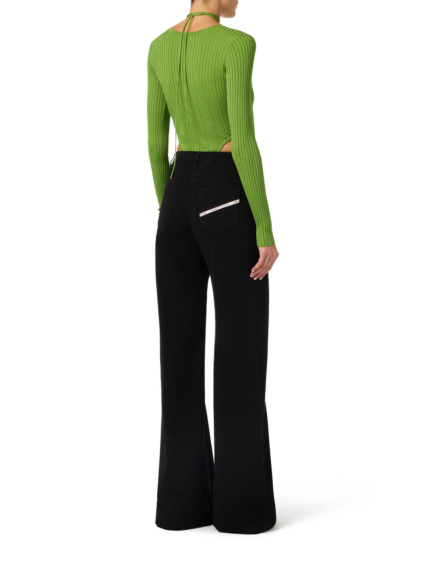 Knit bodysuit with jewel detail