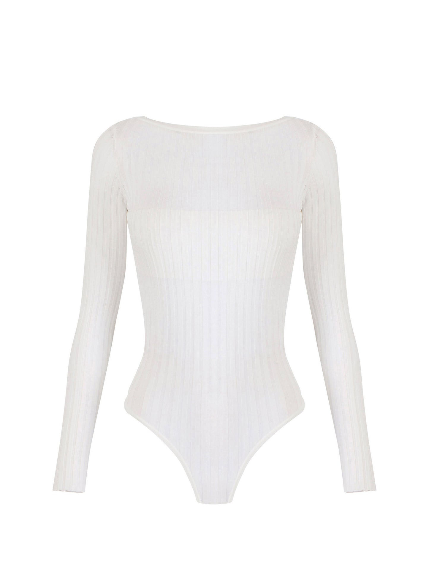 Bodysuit in knit sheer fabric