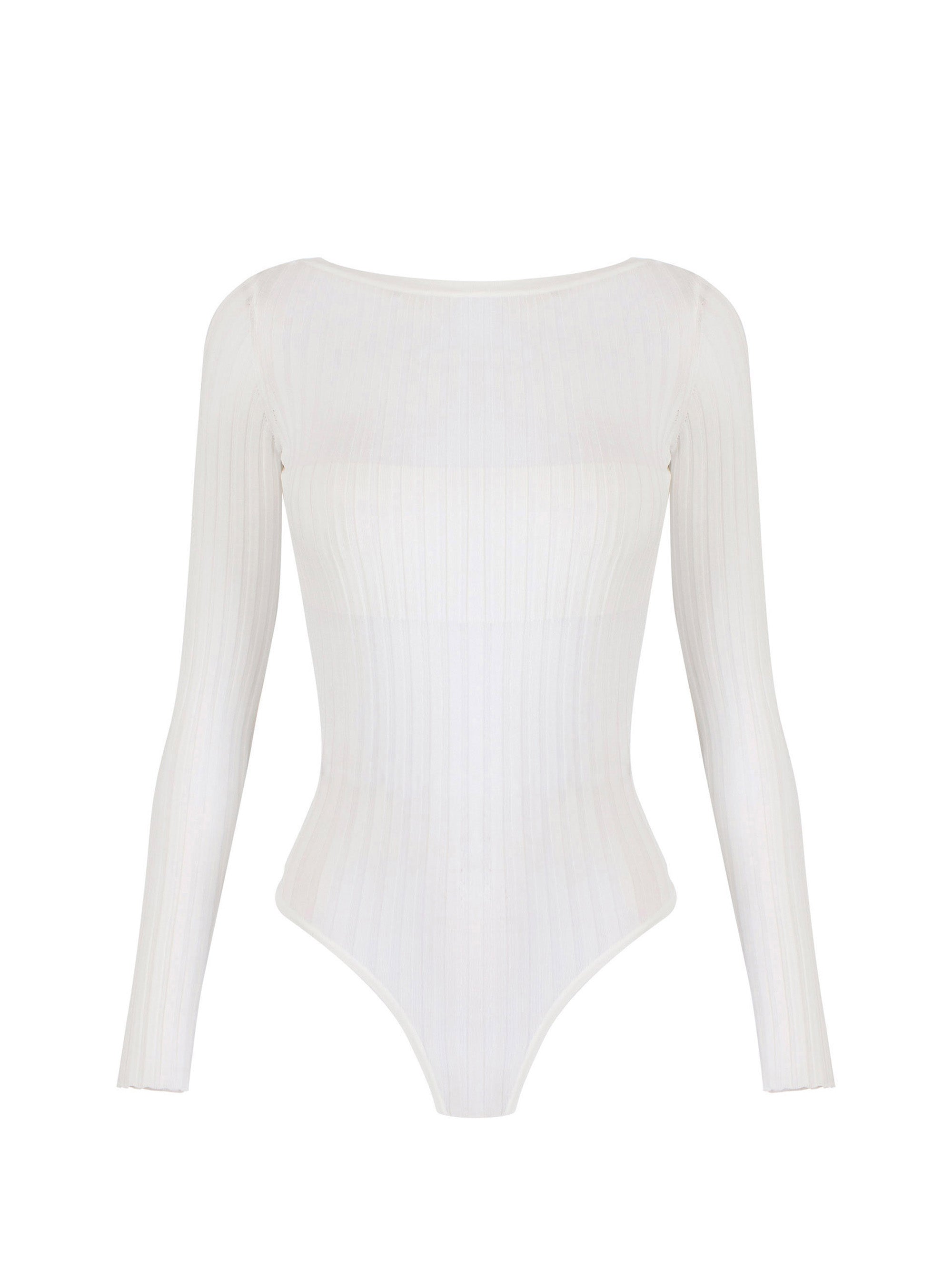 Bodysuit in knit sheer fabric