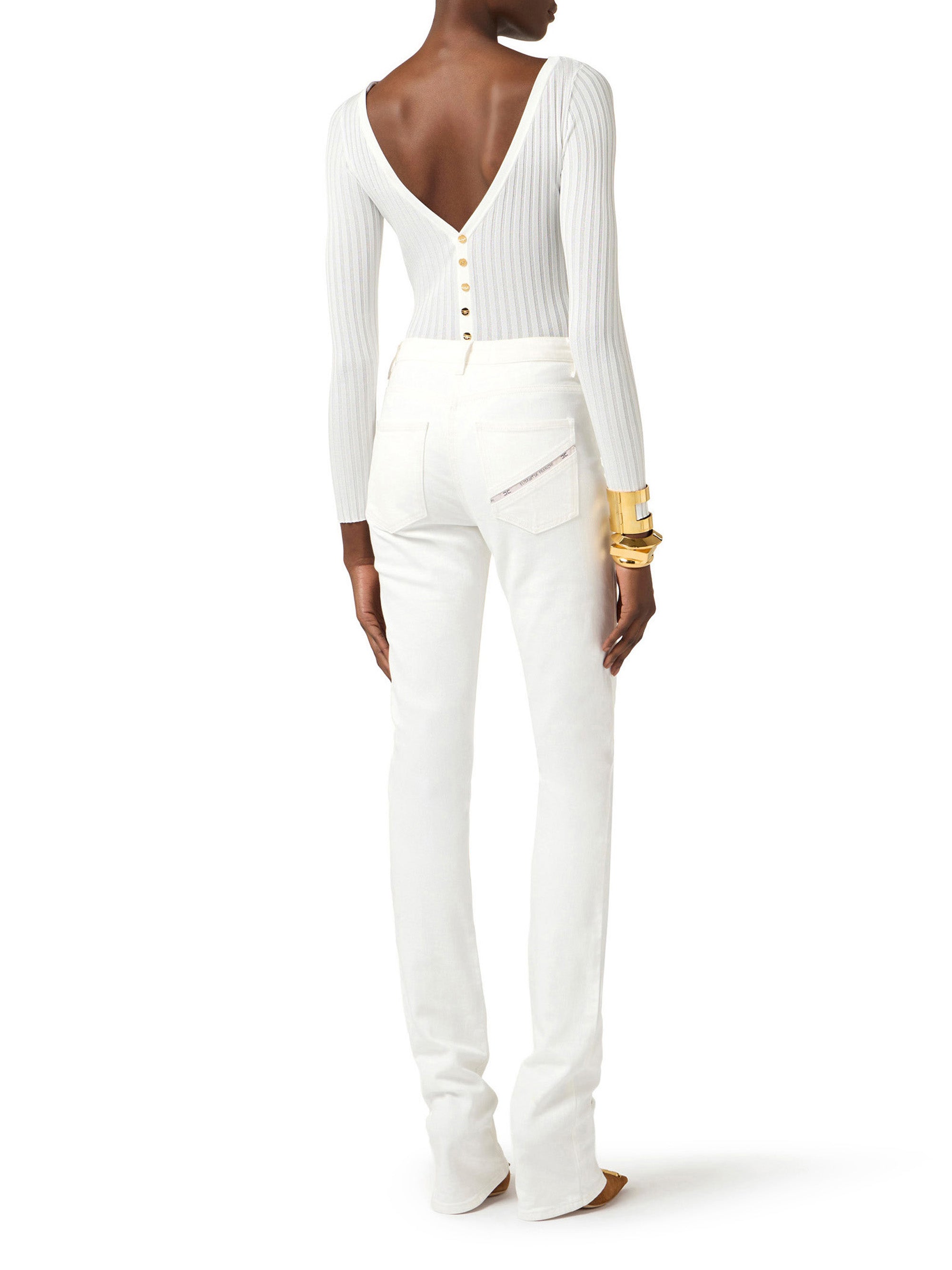 Bodysuit in knit sheer fabric