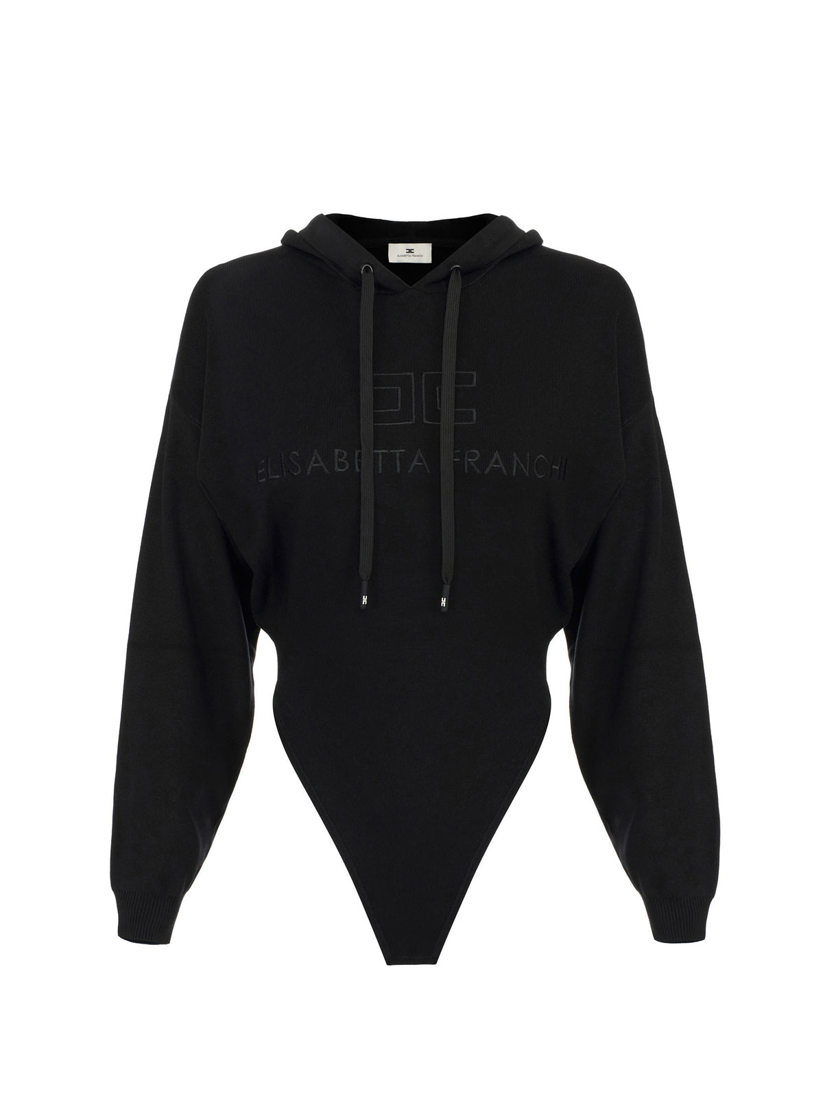 Hooded bodysuit in knit fabric