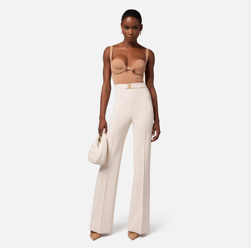 Bodysuit in crêpe fabric with satin bows | LAST PIECE: 44