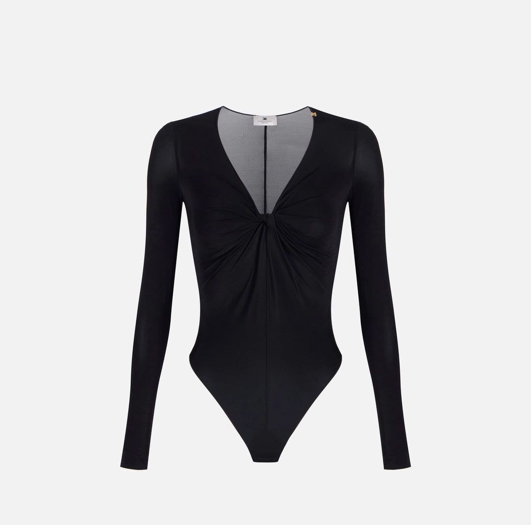 Crêpe jersey bodysuit with draping