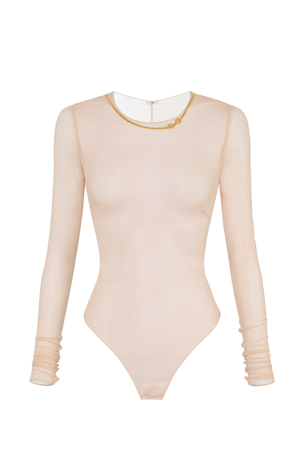 Bodysuit in tulle fabric with necklace