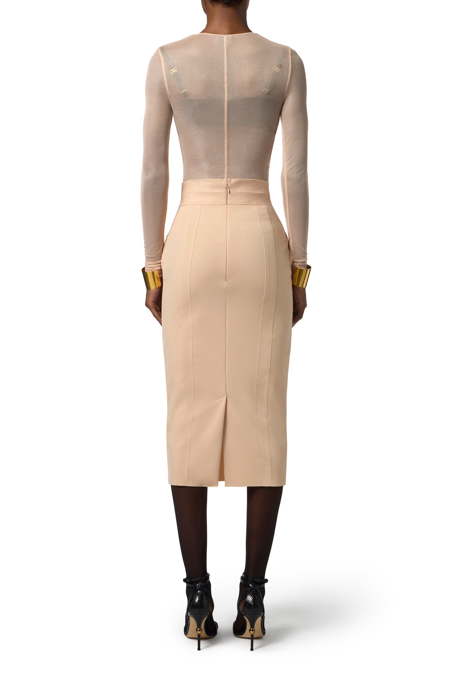 Bodysuit in tulle fabric with necklace