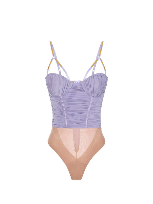 Bodysuit in jersey fabric with jewel plaques