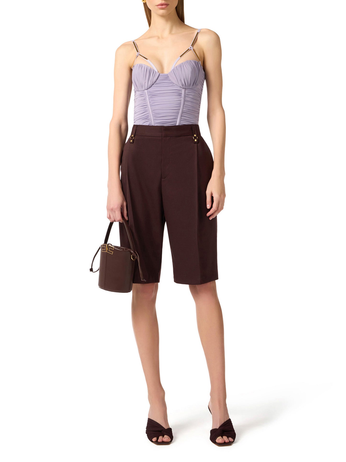 Bodysuit in jersey fabric with jewel plaques