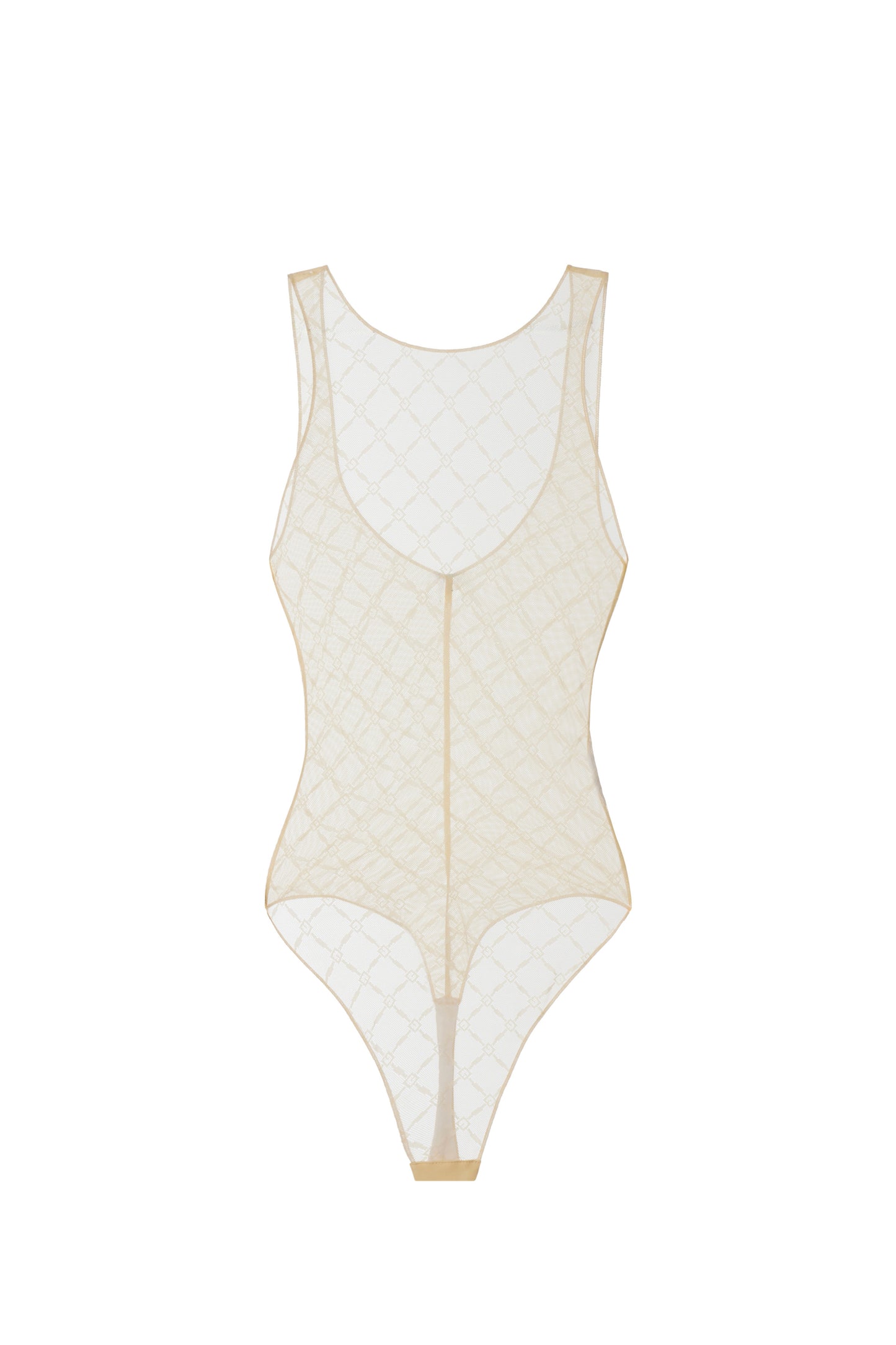 Bodysuit in jacquard tulle fabric with diamonds