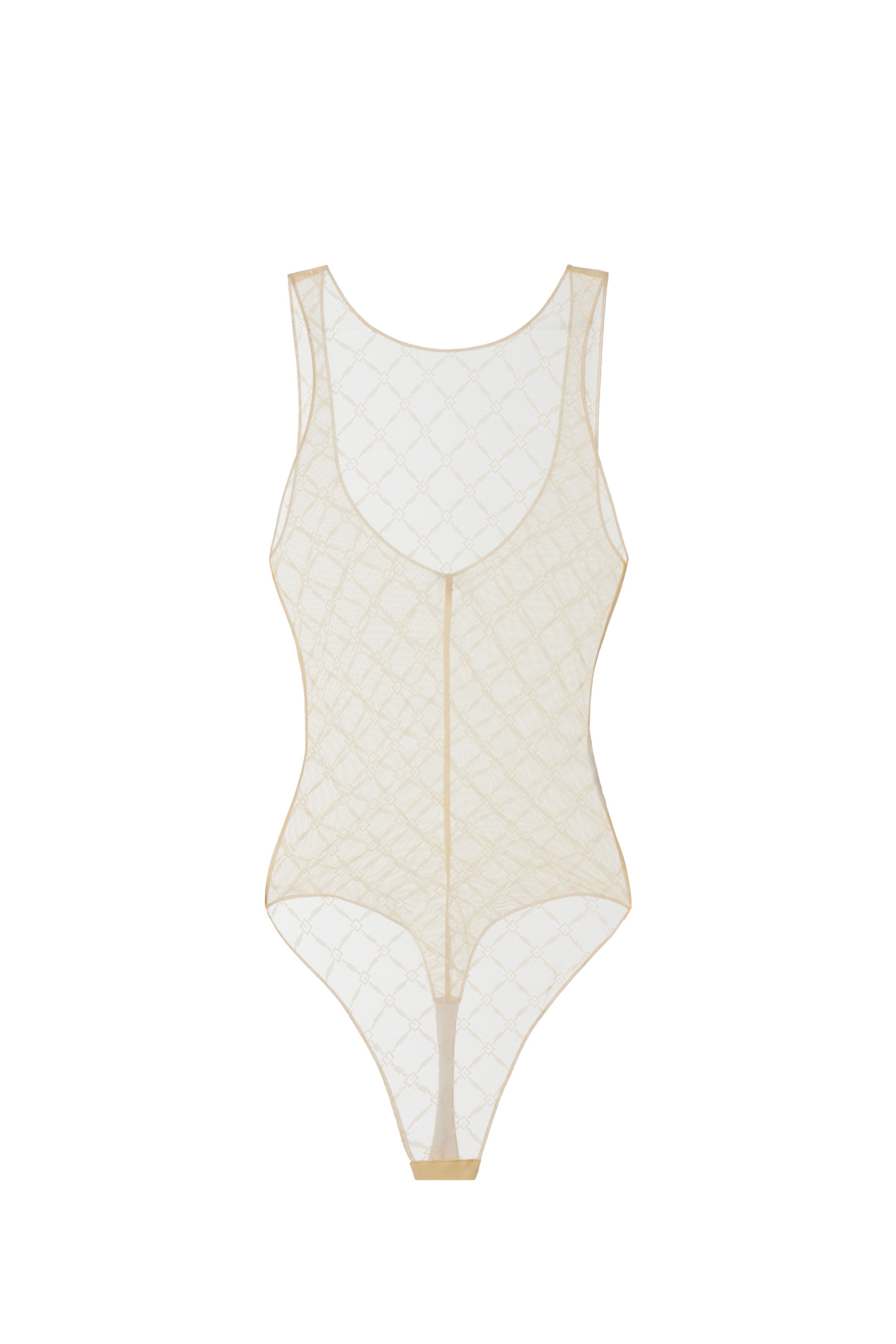 Bodysuit in jacquard tulle fabric with diamonds