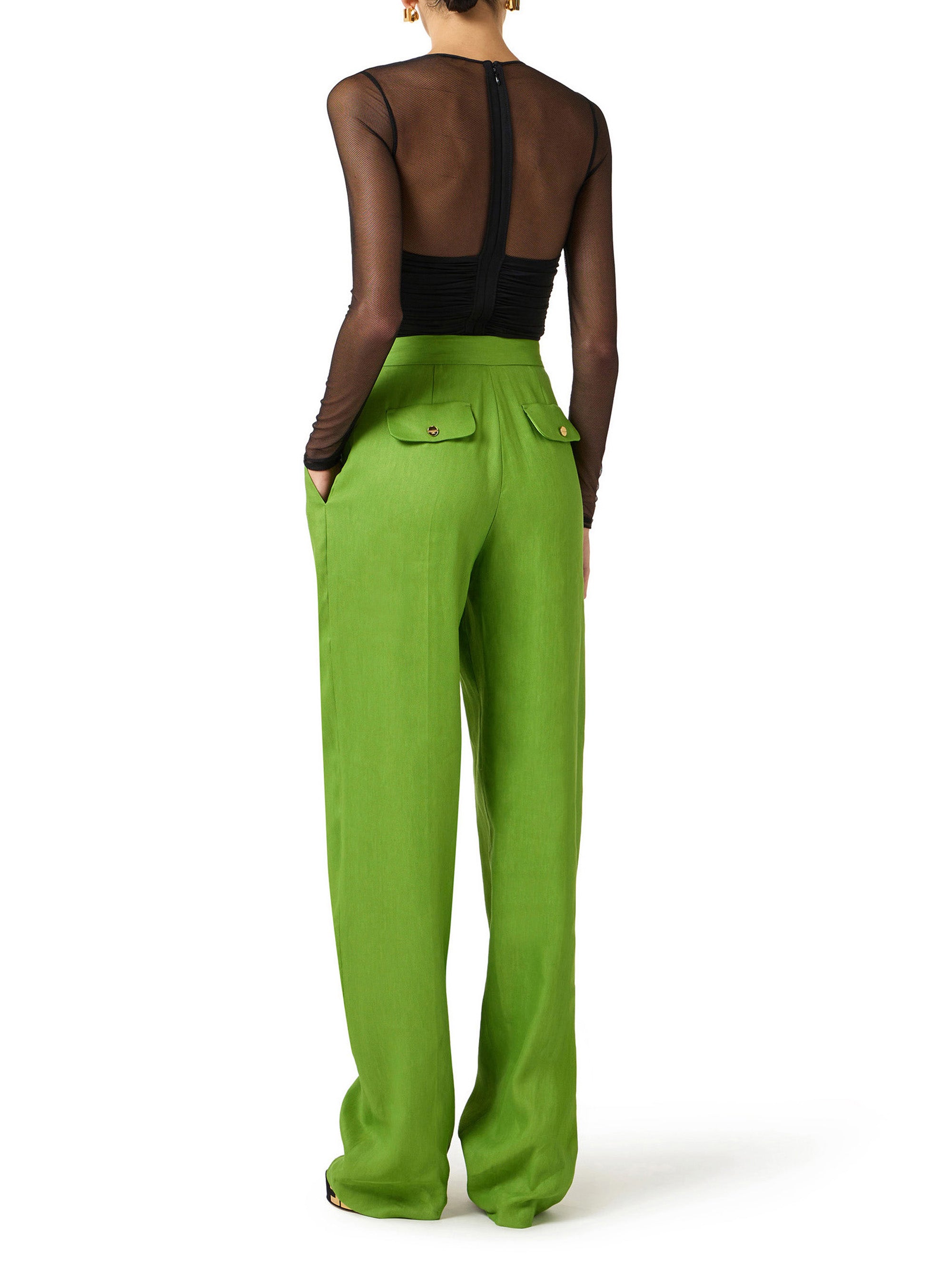 Lightweight crêpe jersey bodysuit with jewel detail