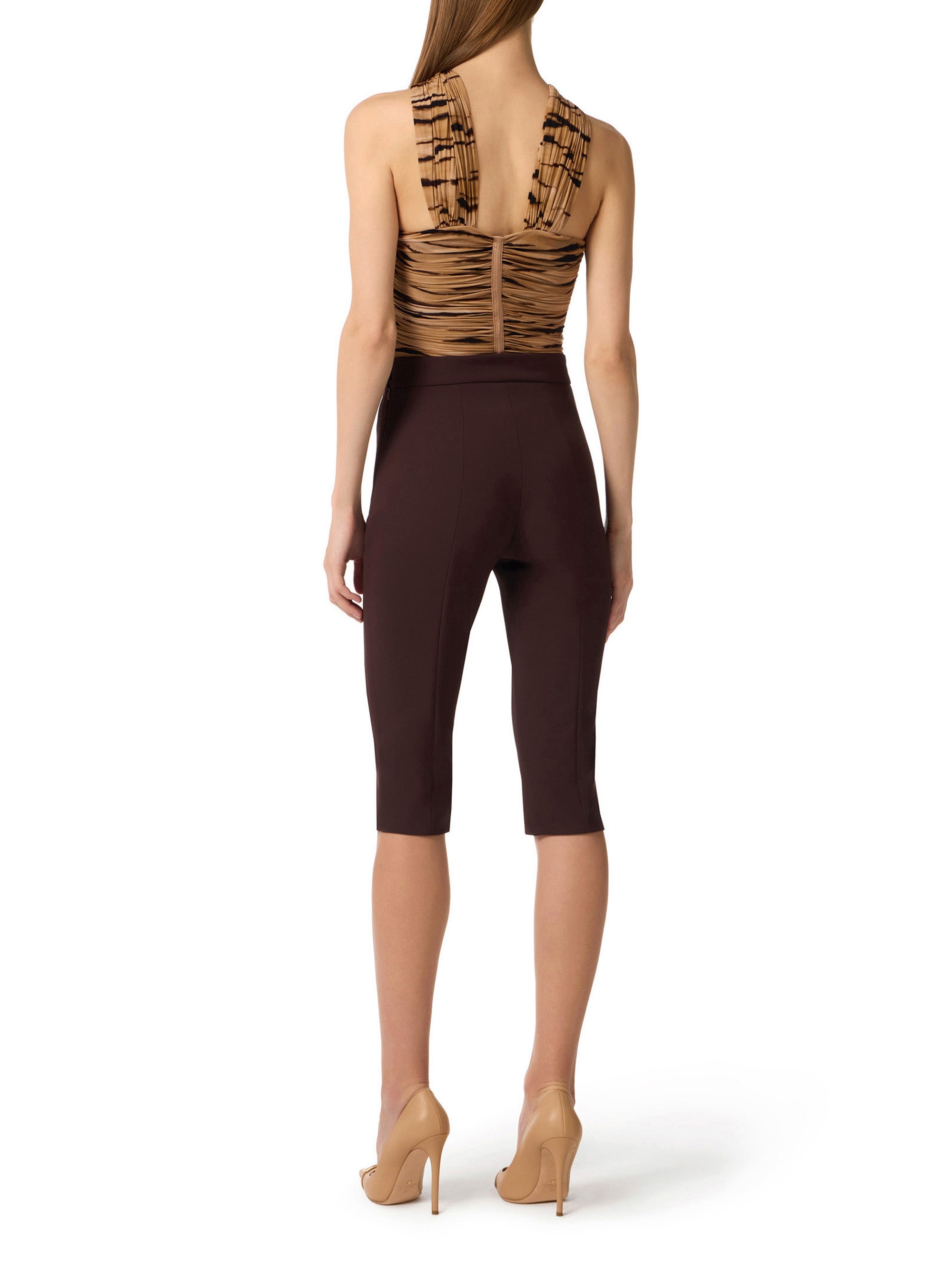 Jersey bodysuit with tiger print