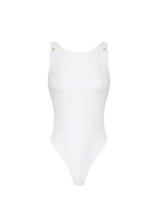 Bodysuit in crêpe jersey fabric with logo details