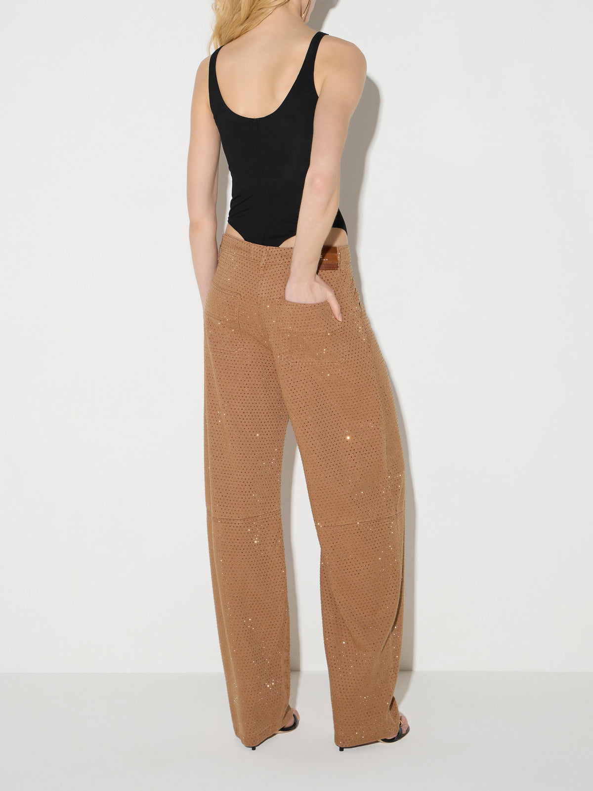 Bodysuit in crêpe jersey fabric with jewel logos