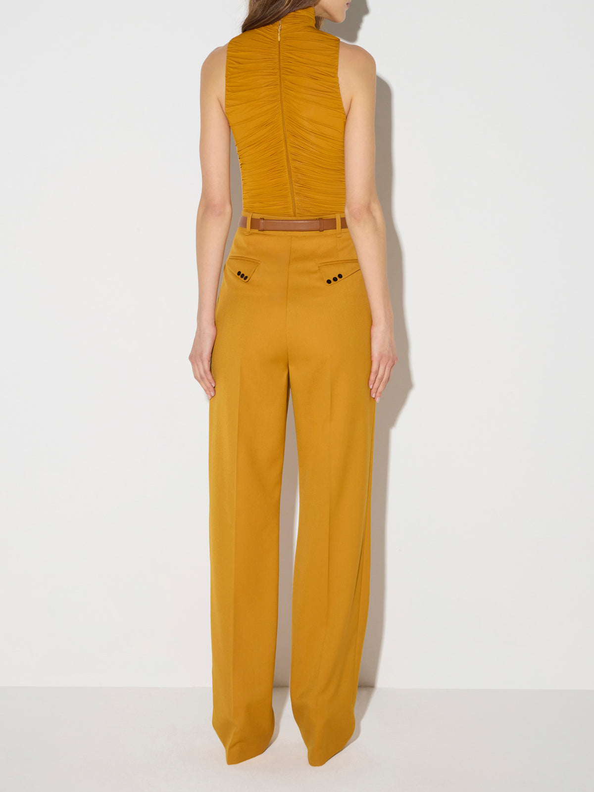 Bodysuit in stretch jersey fabric with jewel collar