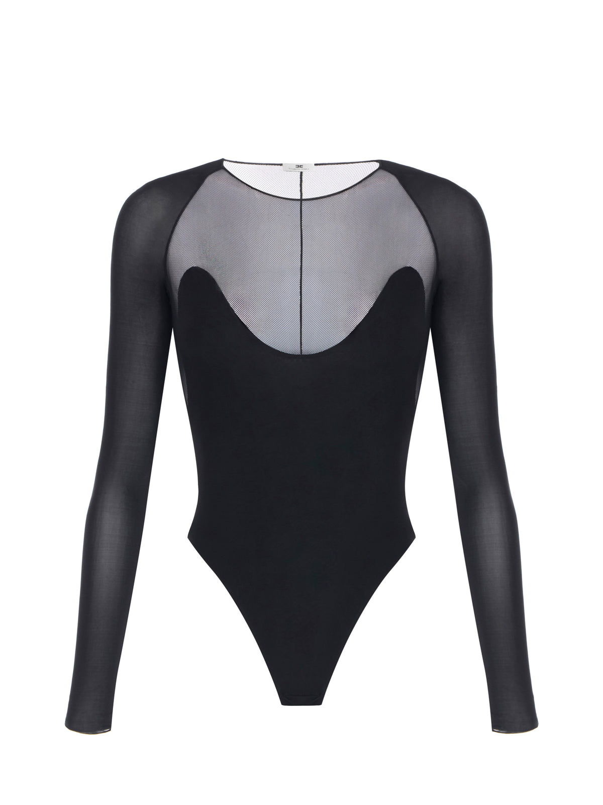 Bodysuit in stretch jersey and tulle fabrics