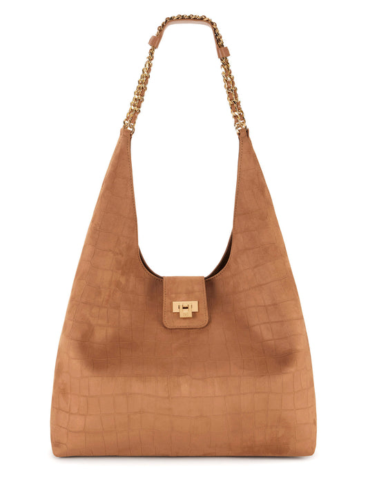 Suede hobo bag