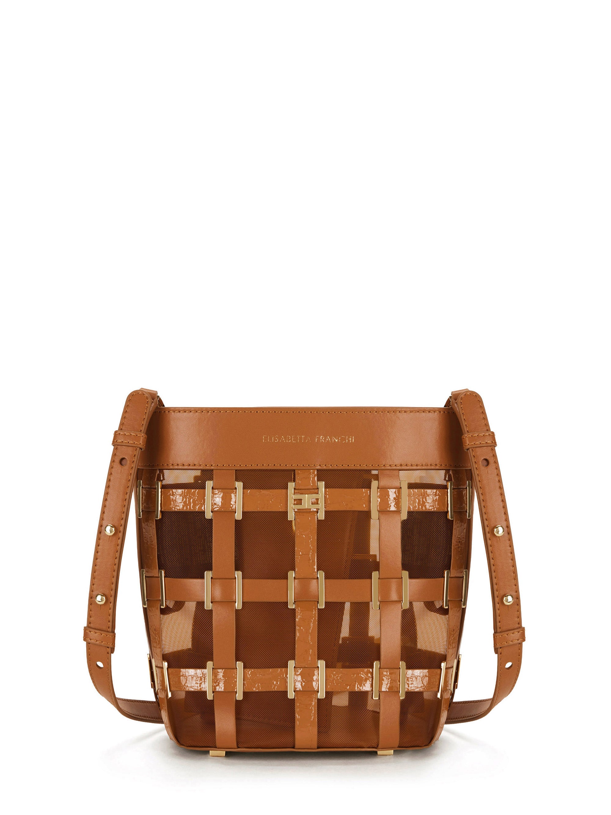 Mesh bucket bag with rings