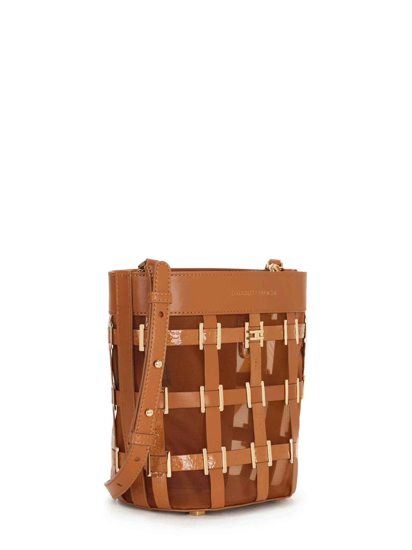 Mesh bucket bag with rings