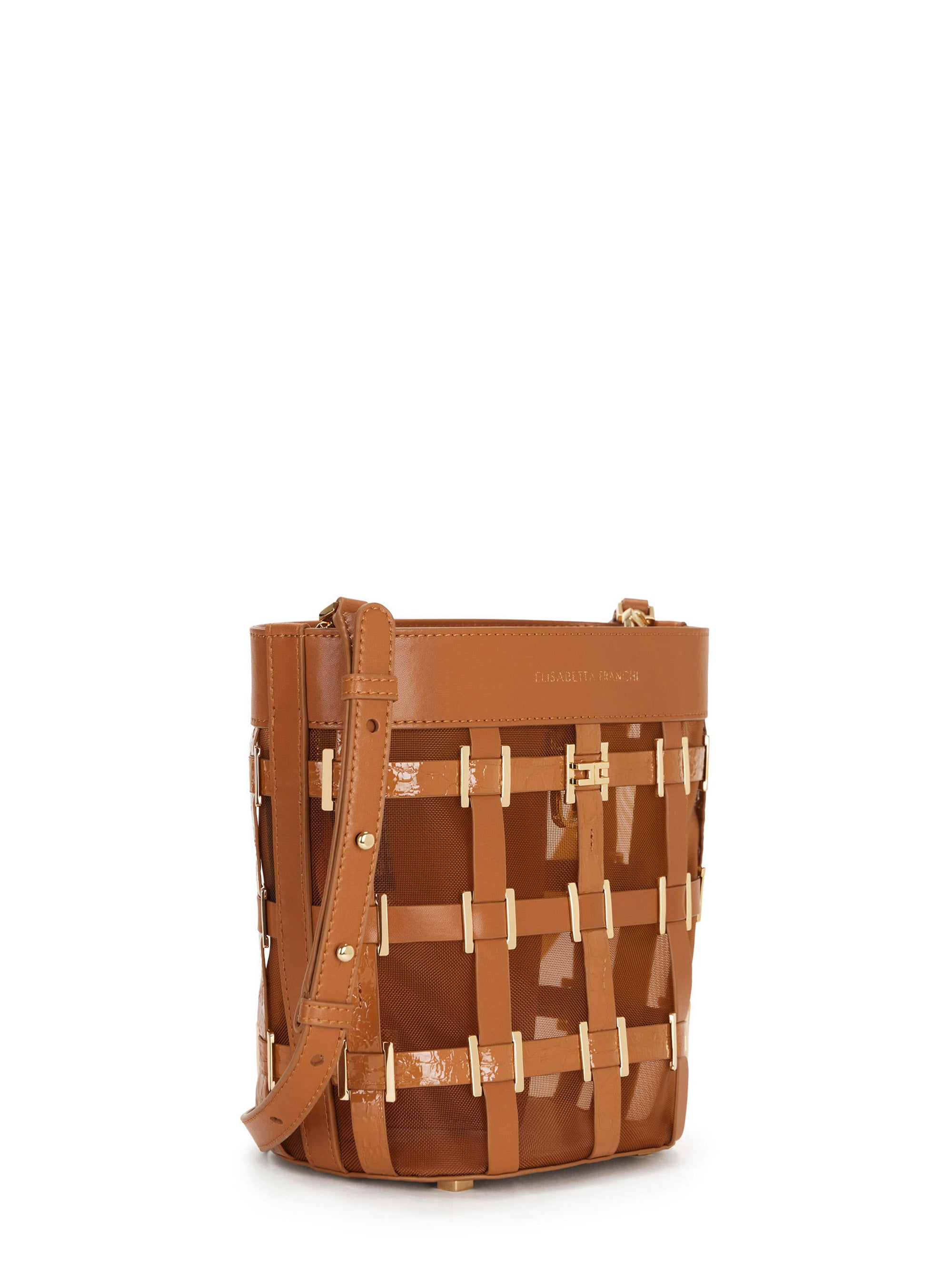 Mesh bucket bag with rings