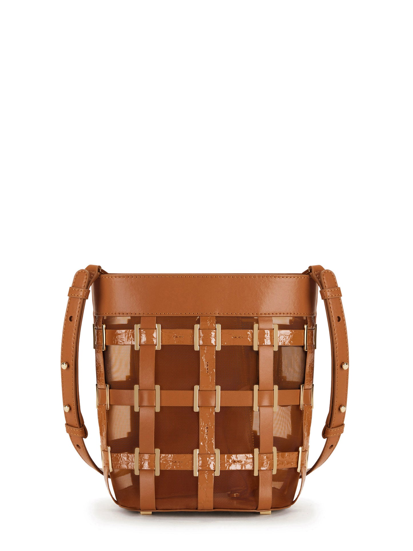 Mesh bucket bag with rings