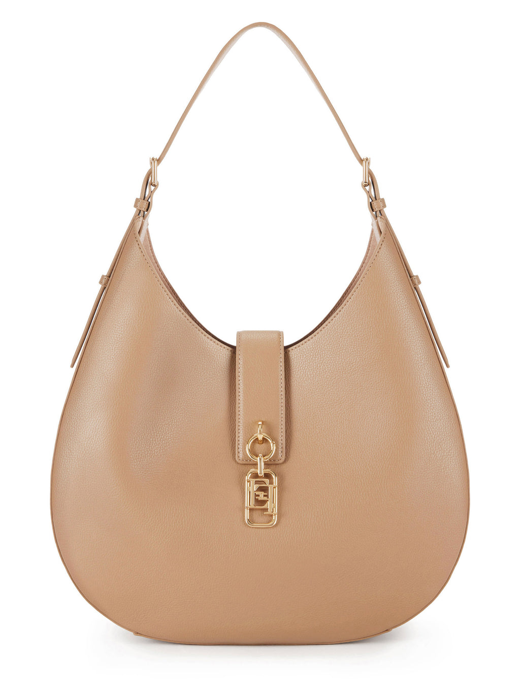 Round hobo bag with charm