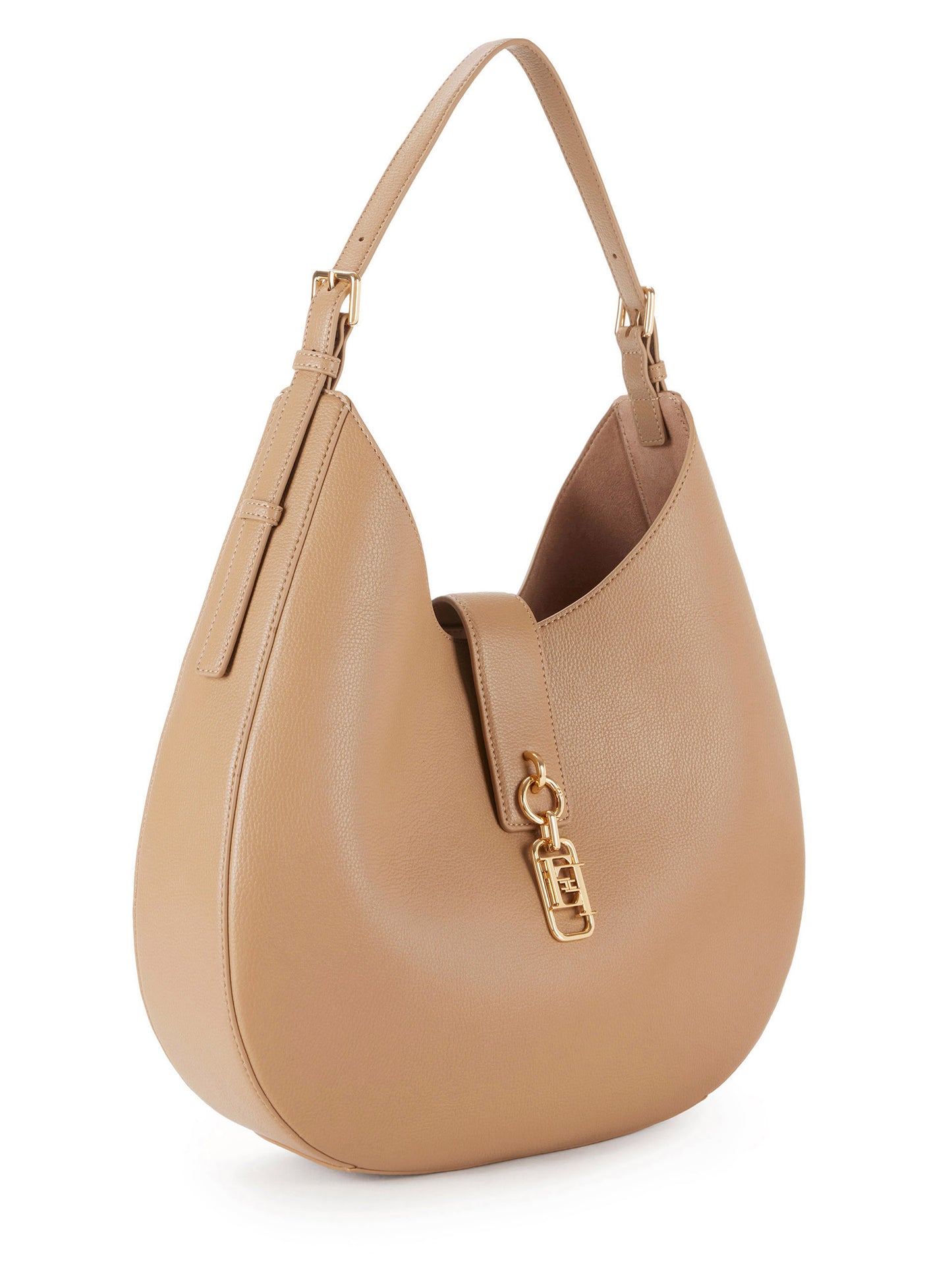 Round hobo bag with charm