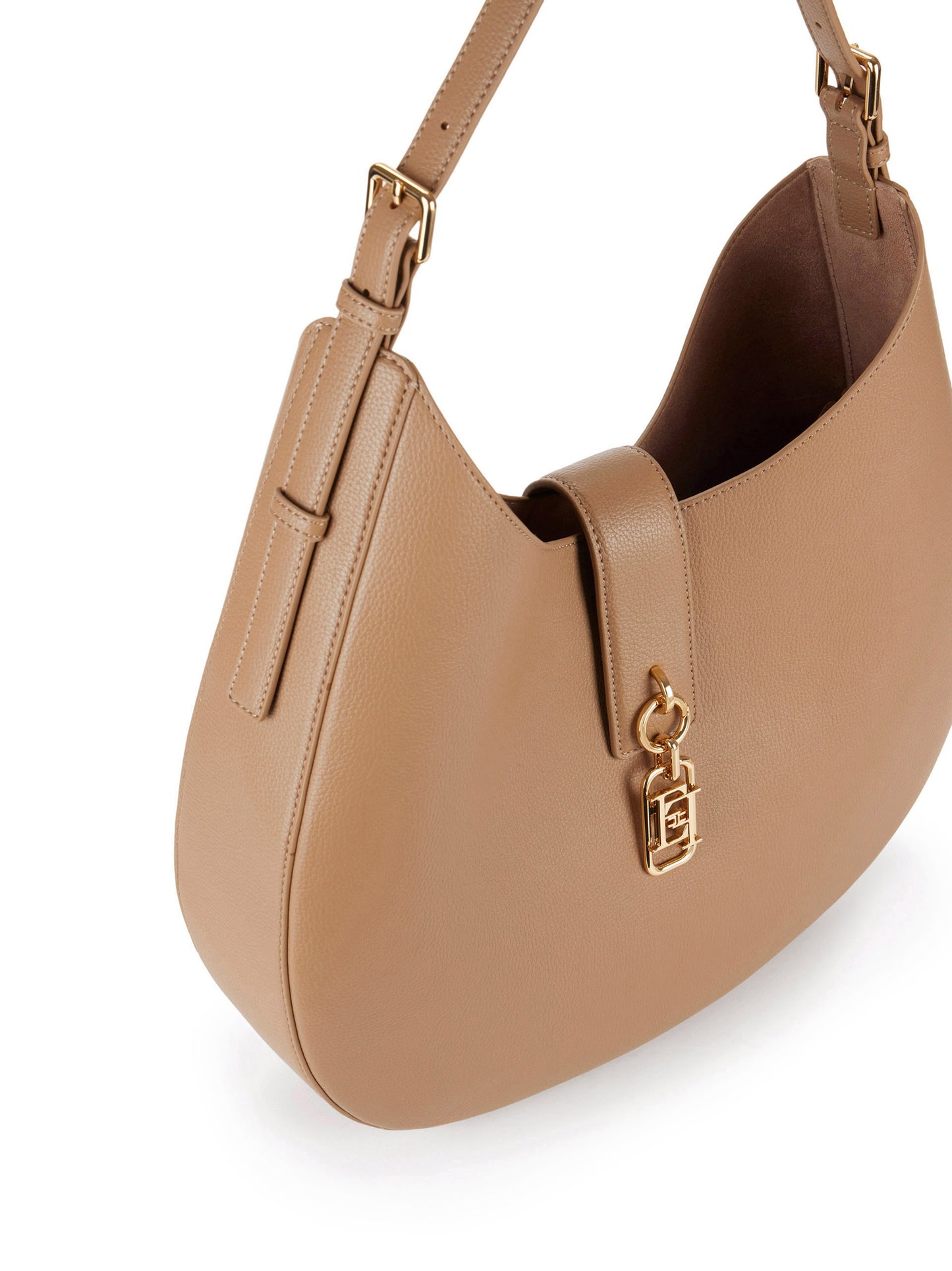 Round hobo bag with charm