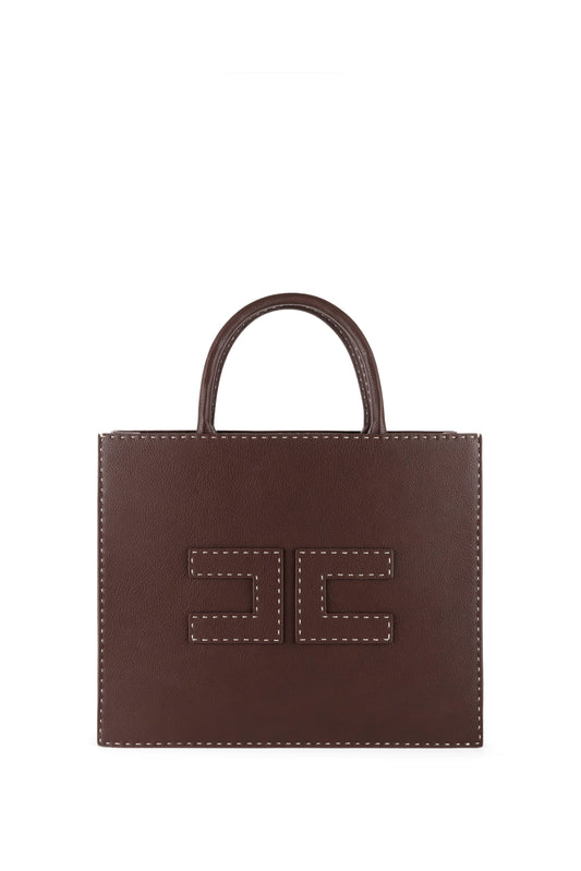 Medium tote bag with contrasting topstitching