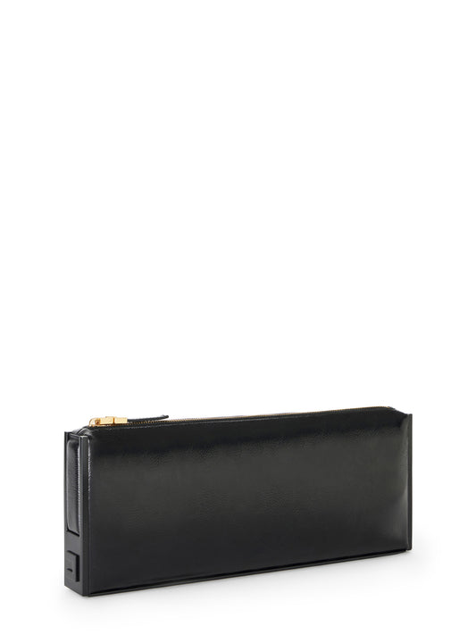 Patent leather clutch bag
