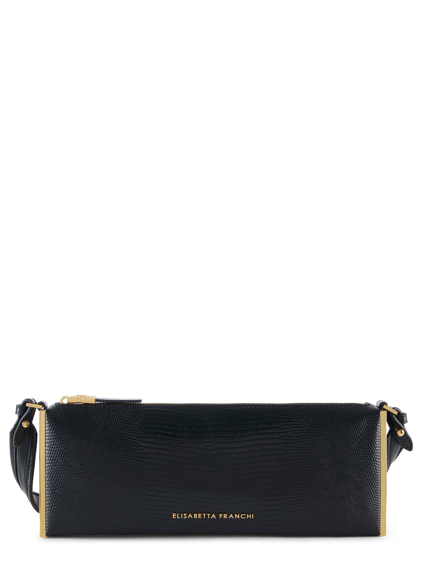 Over-the-shoulder bag with lizard print