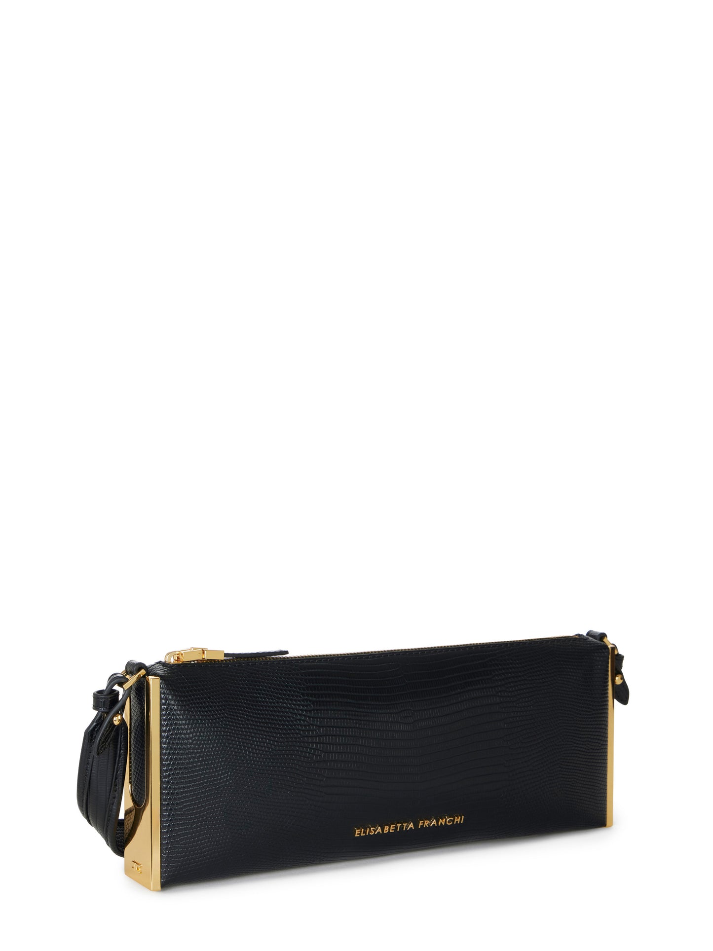 Over-the-shoulder bag with lizard print
